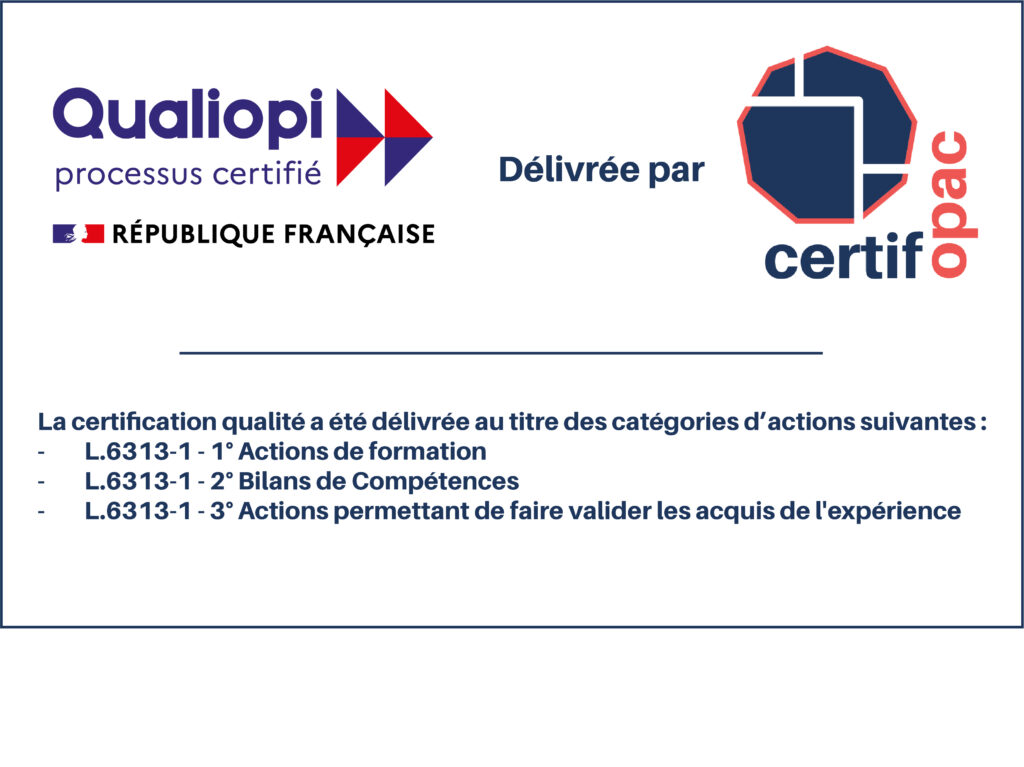 Logo certifié qualiopi formation bilans et VAE