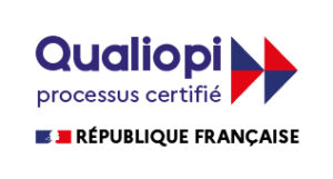 Logo qualiopi avec drapeau de la France 1ere version