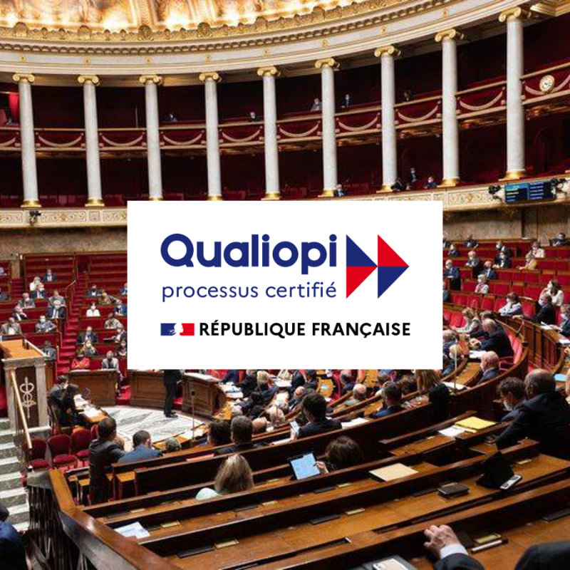 Logo Qualiopi visible depuis l'assemblée nationale